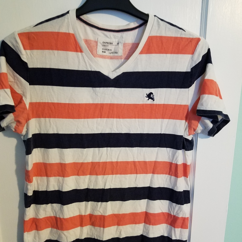 Express Brand Short Sleeve Stripped T-Shirt